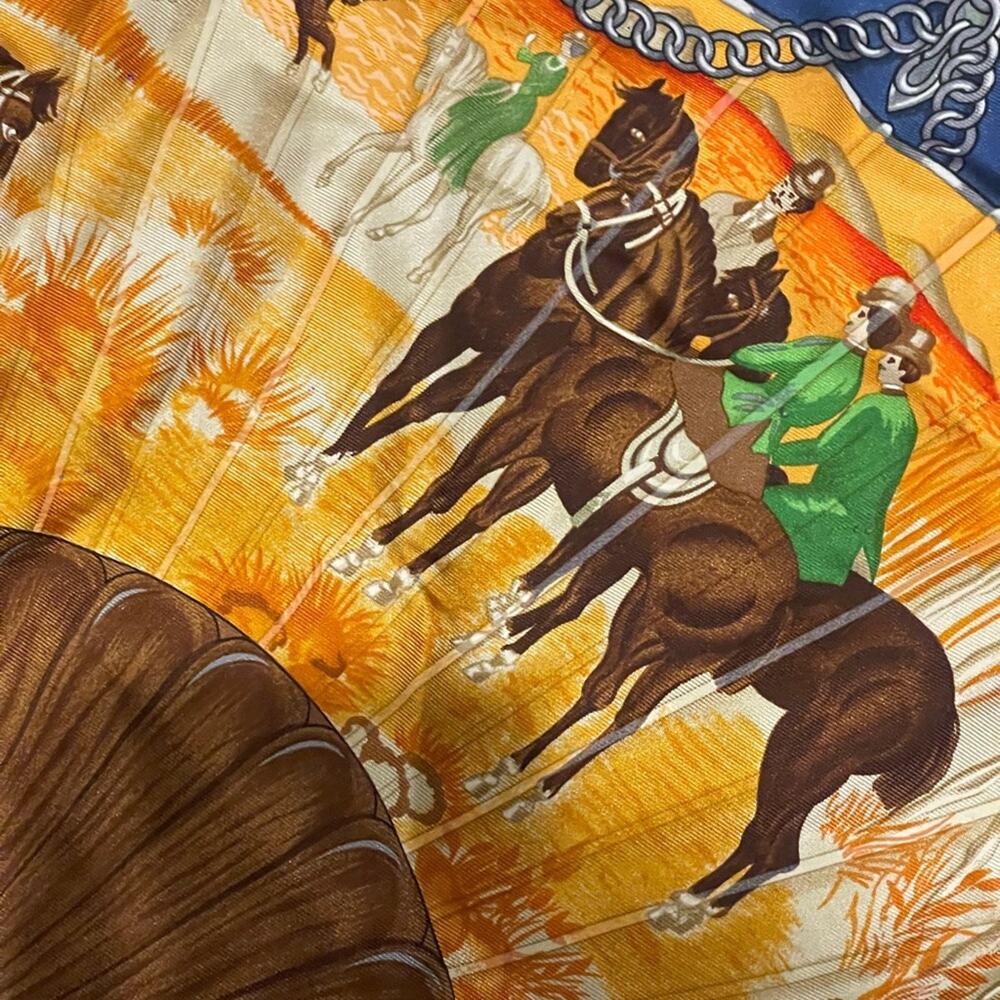 Hermes Blue Brise De Charme Printed Silk Square Scarf - Picture 6 of 9